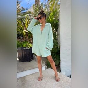 Free people beach picnic romper Large mint